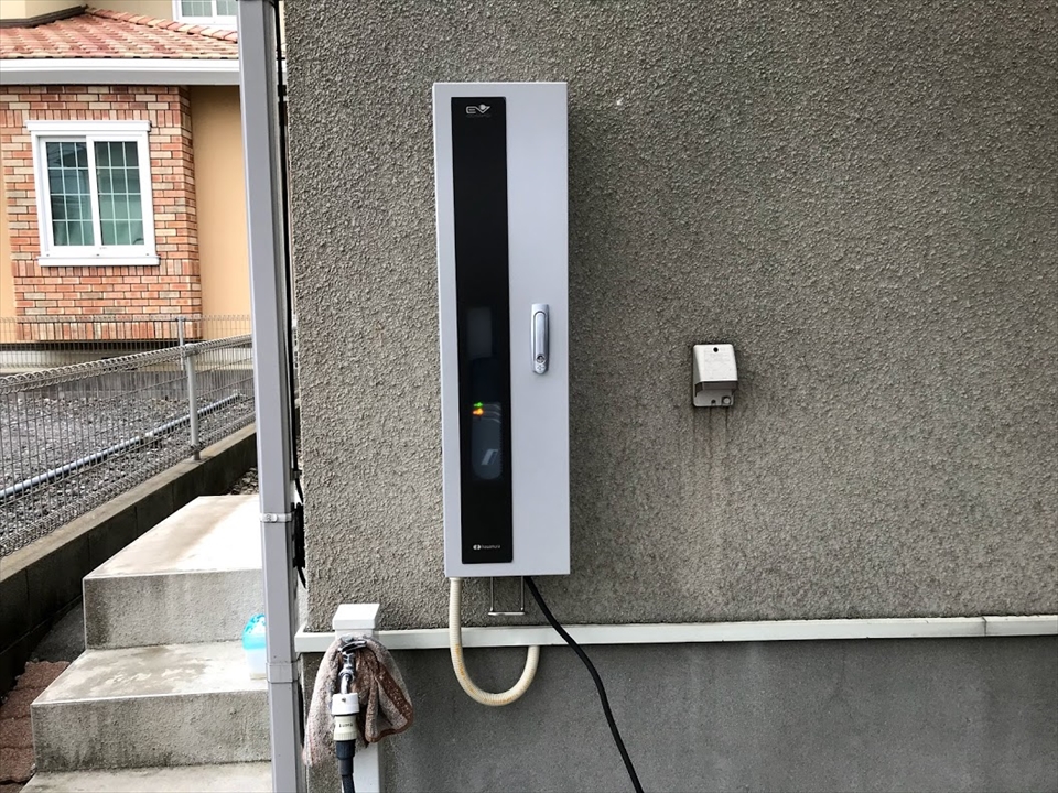 【電気自動車充電器】守谷市　K様邸 EVコンポ　設置工事