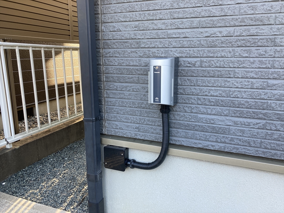【電気自動車充電器】守谷市　A様邸　WK4422　設置工事
