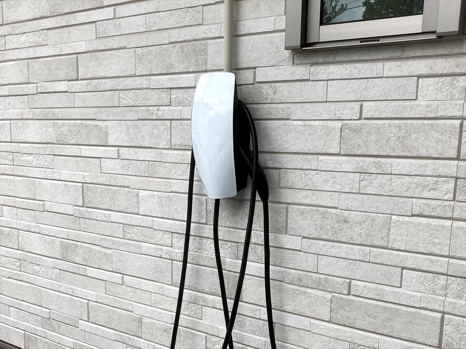 【電気自動車充電器】つくば市　Y様邸　テスラウォールコネクター設置工事