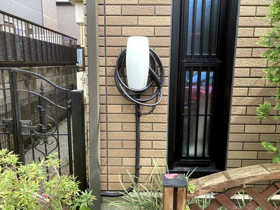 【電気自動車充電器】柏市　S様邸　テスラウォールコネクター設置工事