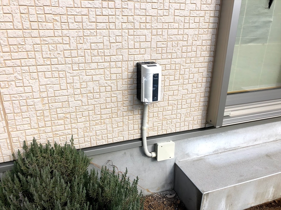 【電気自動車充電器】守谷市　I様邸　WK4422　設置工事